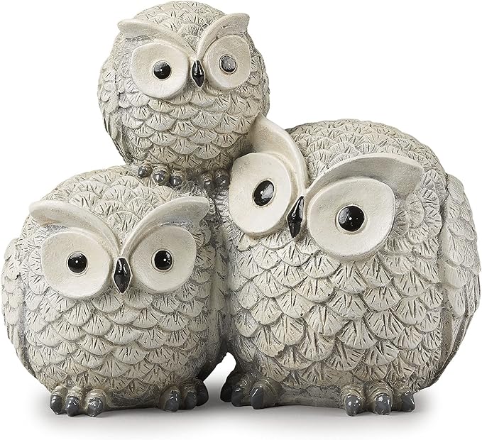 Garden Items Owls Garden Statue, one Size, Light Gray