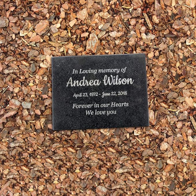 Customized In Loving Memory Black Granite Memorial or Sympathy Gift. Offered in a Variety of Sizes to Meet your Needs and Budget (8 x 6 x .4")
