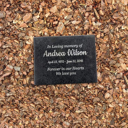 Customized In Loving Memory Black Granite Memorial or Sympathy Gift. Offered in a Variety of Sizes to Meet your Needs and Budget (8 x 6 x .4")