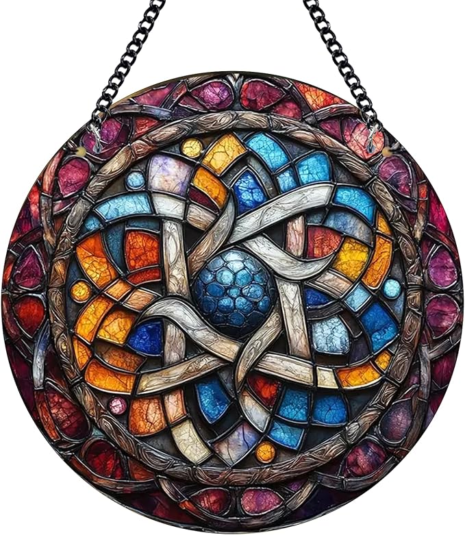 Delicate Mandala Flower Acrylic Suncatcher - Stained Glass Window Hanging for Garden or Indoor Spaces - Artistic Hanging Decoration for Spiritual Spaces, Gift for Friends and Family