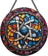 Delicate Mandala Flower Acrylic Suncatcher - Stained Glass Window Hanging for Garden or Indoor Spaces - Artistic Hanging Decoration for Spiritual Spaces, Gift for Friends and Family