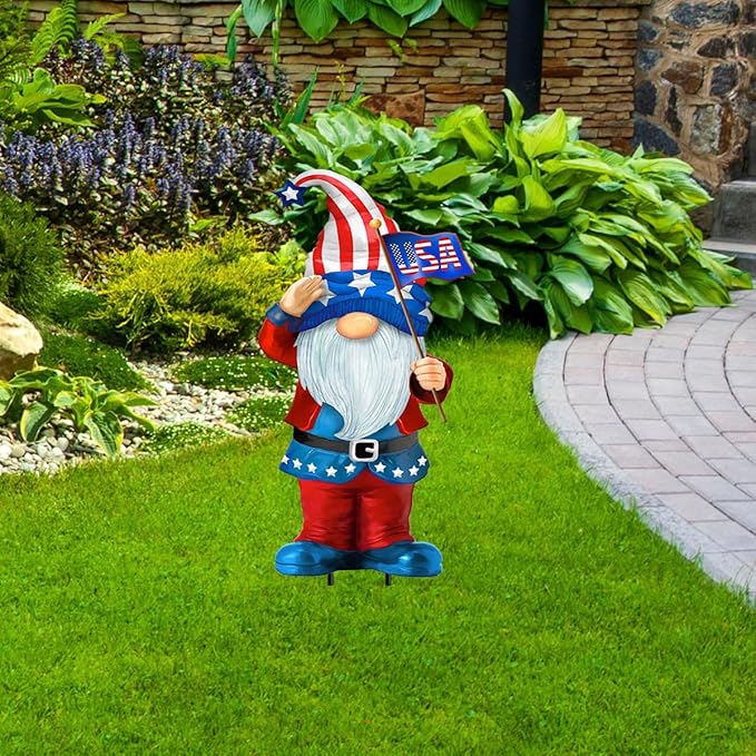 Briarwood Lane Patriotic Gnome Metal Art