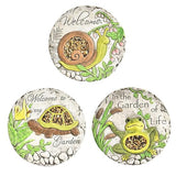 Sungmor 3PC Pretty Garden Stepping Stones, 9.8" Large Concrete Decorative Stones with Beautiful Pattern, Unique Outdoor Lawn Accents, Yard Walkway Flower Bed Wall Shelf Welcome Friends Decorations