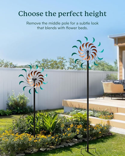 Wind Spinners Outdoor - Metal Windmill for Yard, Garden Spinners with Stake, Yard Art, Ideal Lovely Gift for Family Friends(13'' W x 54'' H)