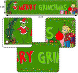Nepnuser Green Christmas Fence Banner Winter Holiday Party Decoration Xmas Large Home Garden Outdoor Yard Hanging Sign Decor-1.6 * 8.2ft (Green-A)