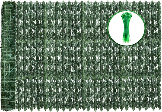 120x60inch Artificial Ivy Privacy Fence Wall Screen, Faux Greenery Backdrop Ivy Vine Leaf Hedges Fence Panels for Patio, Balcony, Garden, Backyard Indoor Outdoor Decor