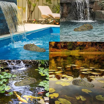 Alligator Head Outdoor Scary Decor - Crocodile Float for Pool Gator to Scare Away Geese Duck Bird - Floating Pond Decor for Outdoor Garden Yard Lake