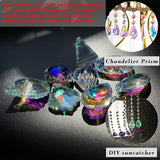 H&D HYALINE & DORA 10pcs Coloful Crystal Chandelier Lamp Lighting Drops Pendants Prisms Hanging Glass Prisms Parts Suncatcher Home Car Decor