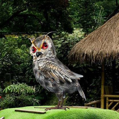 Metal Owl Outdoor Statue, Realistic Owl Garden Statue for Yard Home Lawn Patio Outdoor Decoration