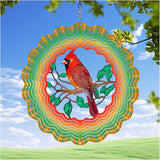 Cardinal Wind Spinners Garden Decor as Birthday Gifts for Women Mom,12 inch 3D Stainless Steel Hanging Wind Spinner Metal Catchers Kinetic Sculpture for Outdoor Decor, Patio,Yard Decorations