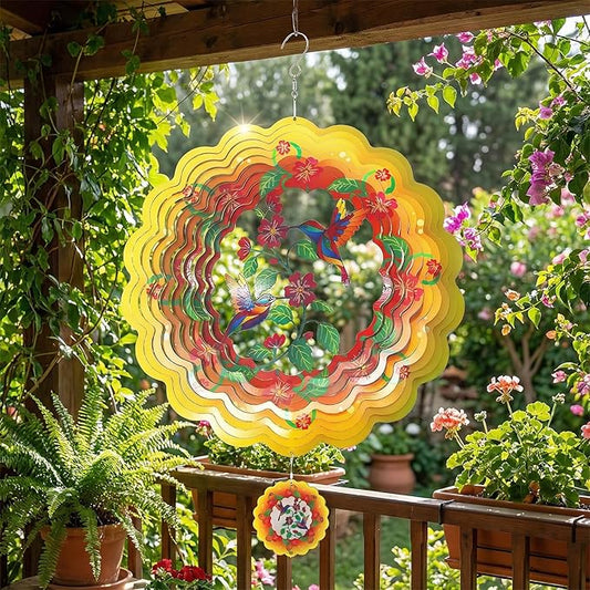 Hummingbird Wind Chime - Metal Wind Chime Weatherproof Outdoor Decorative Garden, Courtyard, Porch, Gift, Garden Hanging Decoration