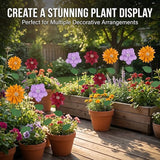 3 Pack Floral Garden Stake Decor, Glow in Dark Shaking Head Outdoor Plant Pick Water Proof Metal Flower Stick for Lawn Yard Patio Pathway Ornament