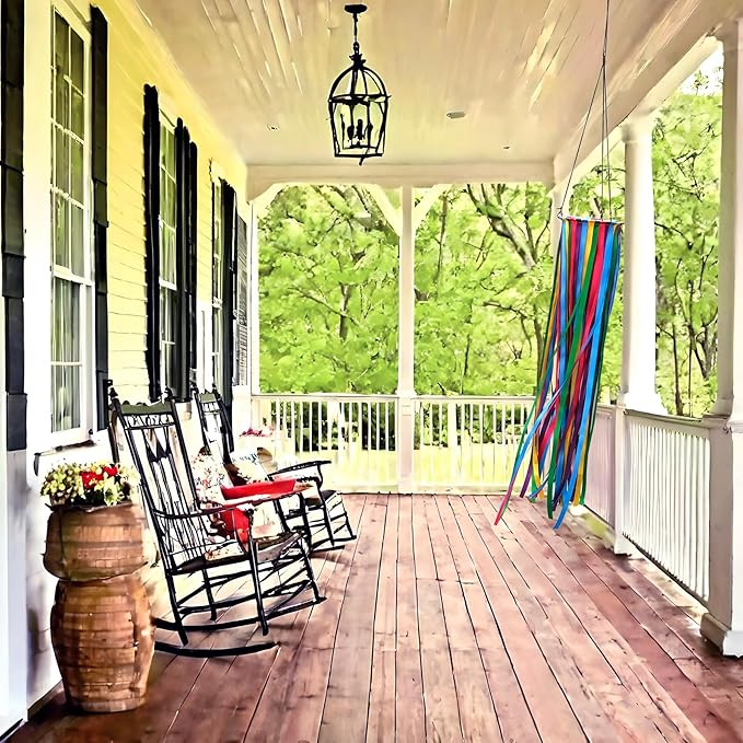 Satin Ribbon Windsock Streamer, Outdoor Decorations for Your Patio, Garden, Yard, Dock and Camper, 49-Inch, WS-49K-01