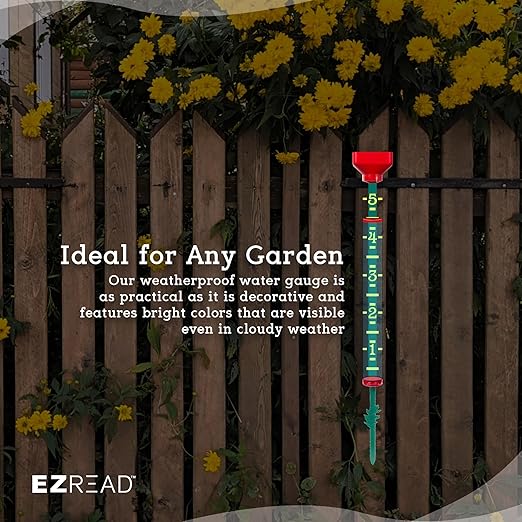 Headwind EZRead 21” Giant Professional Outdoor rain Gauge, USA Made Heavy Duty All Weather Freeze Proof Stake or mountable with Float, Red (820-1002RED)