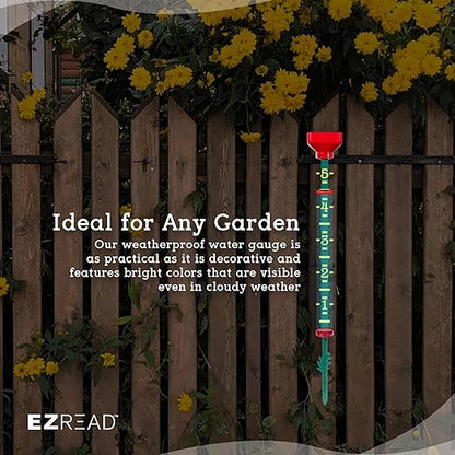 Headwind EZRead 21” Giant Professional Outdoor rain Gauge, USA Made Heavy Duty All Weather Freeze Proof Stake or mountable with Float, Red (820-1002RED)