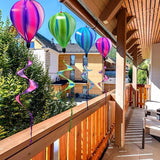 timecity 3pcs Hot Air Balloon Wind Spinner Colorful Garden Pinwheels Whirligigs Wind Spinner Windmill Striped Tie dye Windsock Rotating Sequins Windmill Wind Twister Hanging Decor