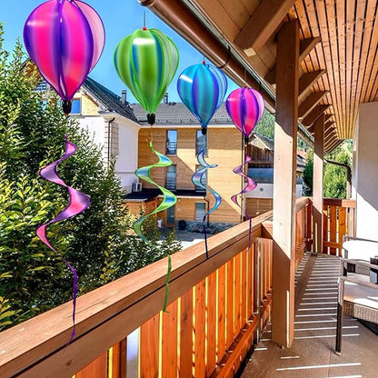 timecity 3pcs Hot Air Balloon Wind Spinner Colorful Garden Pinwheels Whirligigs Wind Spinner Windmill Striped Tie dye Windsock Rotating Sequins Windmill Wind Twister Hanging Decor