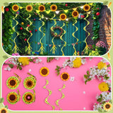Beeveer 4 Pcs 57'' Spring Wind Socks Sunflower Wind Spinners for Outdoor Hanging Nylon Fabric Sunflower Leaf Spinners Leaf Streamers for Spring Summer Decorations Windmill to Scare Birds Away