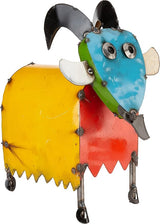 Rustic Arrow Small Round Goat Head, Multicolor