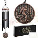 Fathers Day Bigfoot Sasquatch Gifts, Deep Tone Wind Chimes for Outside, 3D Embossed Sasquatch Design Windchime for Garden Patio Porch Yard Décor