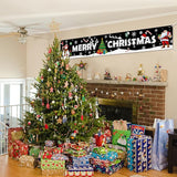 Probsin Large Merry Christmas Banner 120" x 20" Double Printed Xmas Decoration Snowman Christmas Tree Hanging Santa Claus Holiday Party Supplies Home Decor for Outdoor,Indoor,Yard,Garden,Porch,Lawn
