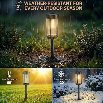 Sparkblaze 12 Pack Solar Garden Lights Outdoor, Decorative Solar Pathway Lights for Yard Auto On/Off Landscape Lighting for Walkway, Lawn, Garden, Waterproof Solar Stake Lights. (12, Warm White)