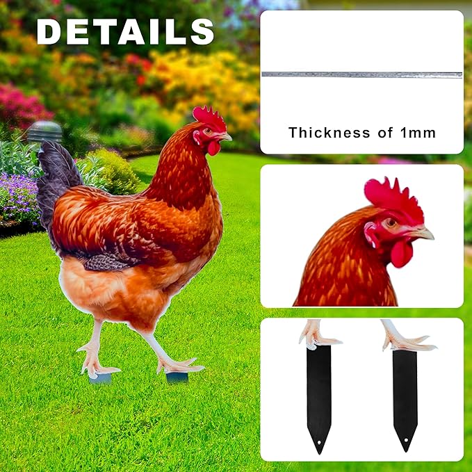 Chicken Decor Metal Garden Stakes Chicken Gifts for Women/Men Chicken Lovers Gifts Multicolor Statues for Yard Art, Outside, Patio, Outdoor Decor, Garden Decorations, Lawn Ornaments