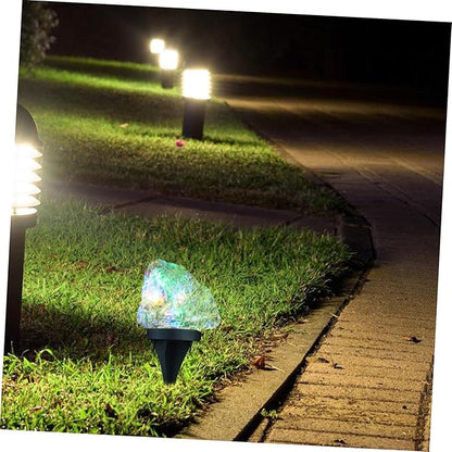Abaodam Led Garden Pathway Lights Outdoor Cobblestone Lights for Patio Walkway and Landscape Decoration Elegant Solar-Powered Design for Enhanced Safety and Aesthetic Appeal