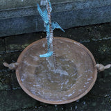 HOUYANG 12.4" Rain Chain Basin,Replacement for Standard Rain Chain Anchor,Metal Rain Chain Bowl,Outdoor Garden Yard Decor