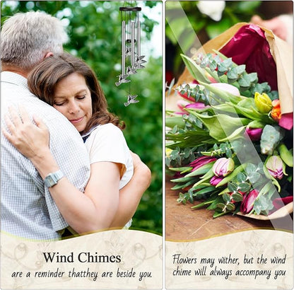 Virekm Windchimes Outdoors Clearance, Door Chime Wind Chimes for Outside Sympathy Wind Chimes for Patio Decoration, Garden Decor. Zen Garden Decor（Hummingbird）