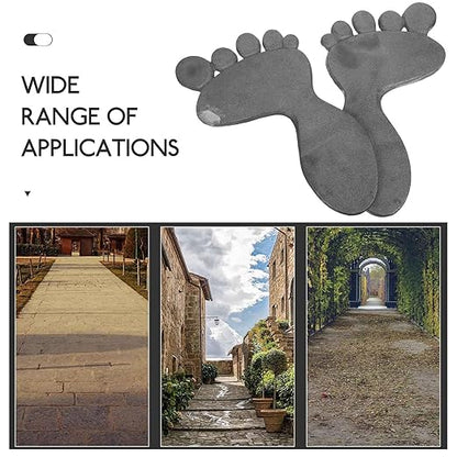 Cast Iron Footprint Stepping Stones Garden Walkway Decor Metal Yard Ornaments Outdoor Path Markers Rustic Patio Trail Mats for Lawn Landscaping