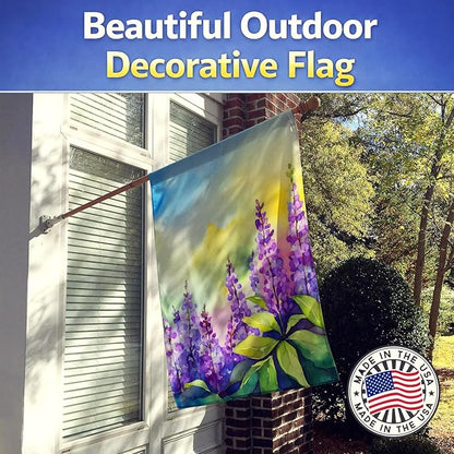 Caroline's Treasures Idaho Syringa in Watercolor House Flag Large Porch Sleeve Pole Decorative Outside Yard Banner Artwork Wall Hanging, Polyester, House Size, Multicolor