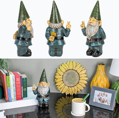 NAT & JULES Peace Gnome Colorful Finish 12 inch Resin Stone Garden Statue