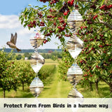 Bird Deterren for Outside Patio, 12 PCS High Reflective Bird Scare Devices Outdoor Decor, 3D Bird Reflectors for Garden, Porch, and Window Decoration