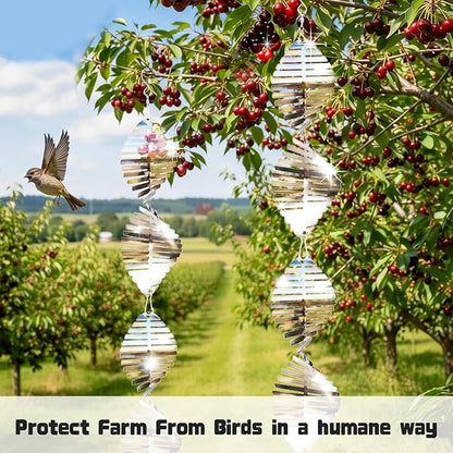 Bird Deterren for Outside Patio, 12 PCS High Reflective Bird Scare Devices Outdoor Decor, 3D Bird Reflectors for Garden, Porch, and Window Decoration