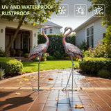Kircust Garden Crane Statues Patina Heron Decoy, Standing Metal Crane Sculptures Bird Yard Art for Outdoor Decor, 47-48 Inch, Set of 2