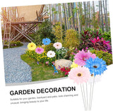 5pcs Daisy Garden Stakes Decor Metal Flower Pathway Stakes for Outdoor Decoration Vibrant Garden Art for Home and Festivals