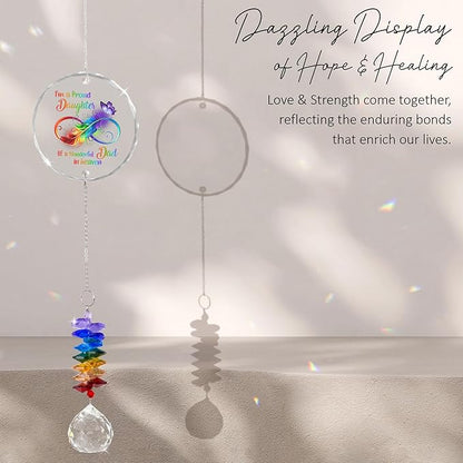 Glass Ornament Suncatcher - Sympathy Gift for Loss of Loved One - Memorial Ornaments - Heaven Keepsake - Grieving Gifts for Mom, Sisters, Friends - Mother's Day Father's Day Comfort Gift