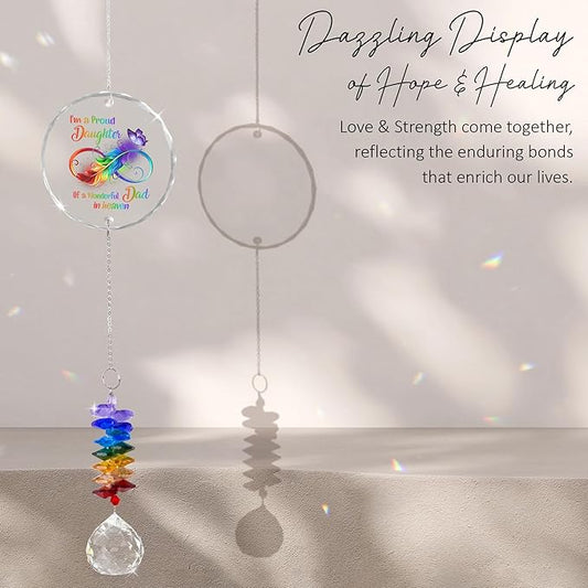 Glass Ornament Suncatcher - Sympathy Gift for Loss of Loved One - Memorial Ornaments - Heaven Keepsake - Grieving Gifts for Mom, Sisters, Friends - Mother's Day Father's Day Comfort Gift