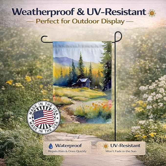 Caroline's Treasures Montana Bitterroot in Watercolor Garden Flag Mailbox Flag Decorative Yard Flag Banner Outside Patio Artwork Yard Flower Beds, Garden Size, Multicolor