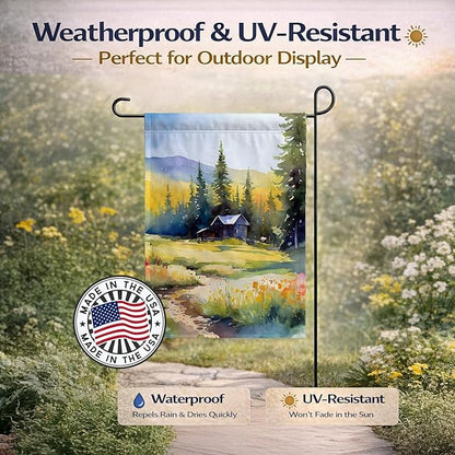 Caroline's Treasures Montana Bitterroot in Watercolor Garden Flag Mailbox Flag Decorative Yard Flag Banner Outside Patio Artwork Yard Flower Beds, Garden Size, Multicolor