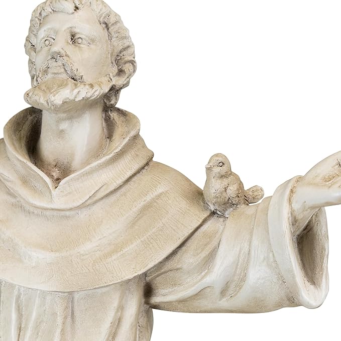 Northlight St. Francis of Assisi with Birds Outdoor Garden Statue - 24"