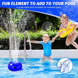 ChlorStar Pool Fountain with Remote, Dolphing Floating Pool Fountain with Lights, Above Ground Pool Water Fountains with Anchor, Swimming Pool Fountains for Inground Pool-1PC,Blue