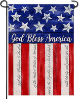 Artofy God Bless America 4th of July Home Decorative Garden Flag, House Yard American Stars Stripes Outside Decor, USA Patriotic Memorial Day Outdoor Small Burlap Decoration Double Sided 12 x 18