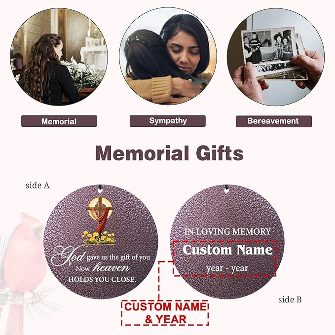 Personalized Memorial Wind Chimes for Loss of Loved One, Sympathy Gifts for Loss Mother Father Sister, Deep Tone Windchime for Outside Garden,Produced in USA