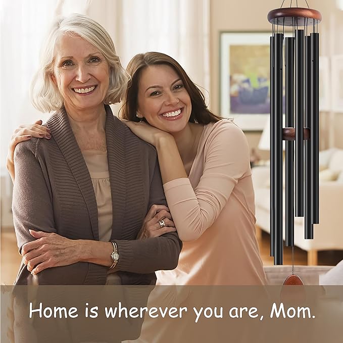 60 Inch Wind Chimes for Outside Deep Tone, Large Wind Chimes with 6 Aluminum Tubes, Courtyard Decoration, Windchimes Outdoor Create an Enjoyable Atmosphere & Give Mom a Gift