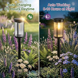 Sparkblaze 12 Pack Solar Garden Lights Outdoor, Decorative Solar Pathway Lights for Yard Auto On/Off Landscape Lighting for Walkway, Lawn, Garden, Waterproof Solar Stake Lights. (12, Warm White)