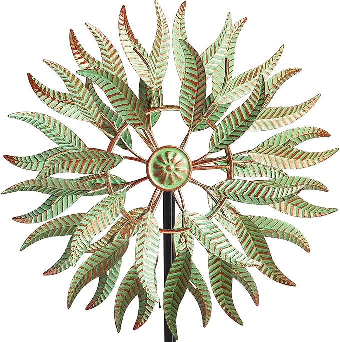 Large Outdoor Metal Wind Spinner,Two-Way Wind Sculptures,360 Degrees Kinetic Wind Spinners Yard Art Decor for Patio, Lawn & Garden 63 * 13.4 Inches