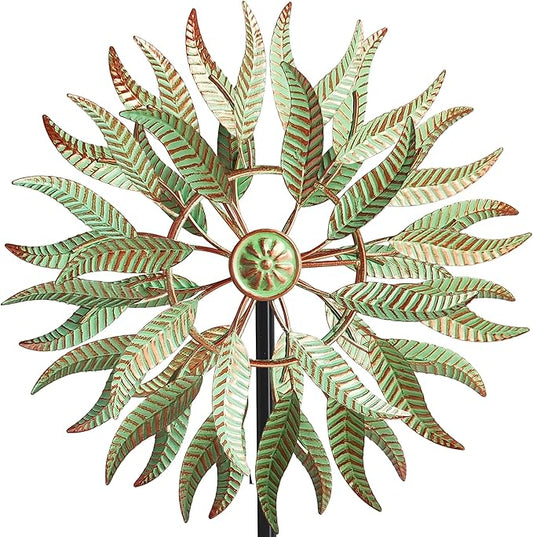 Large Outdoor Metal Wind Spinner,Two-Way Wind Sculptures,360 Degrees Kinetic Wind Spinners Yard Art Decor for Patio, Lawn & Garden 63 * 13.4 Inches