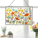 Stained Glass Window Hanging Suncatcher 12.6 Inch Colorful Wildflower Sun Catchers for Window Door Wall Art Home Decoration Christmas Hanging Ornament Gift for Women Mom Grandma Plant Lover